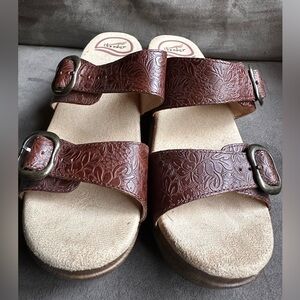 Dansko Brown Sandals with Buckle Detail